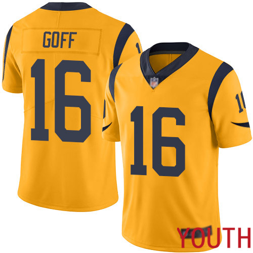 Los Angeles Rams Limited Gold Youth Jared Goff Jersey NFL Football 16 Rush Vapor Untouchable